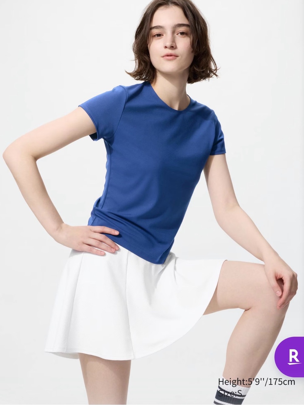 Uniqlo Airism Blue Women’s Crewneck Short Sleeve Top